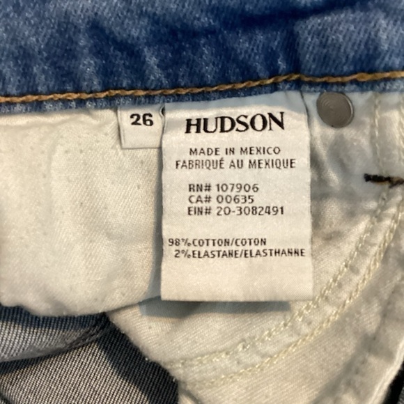 Hudson Riley Crop Straight Jeans Size 26 Blue Medium Wash Exposed Zipper - Picture 7 of 7
